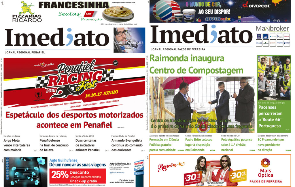 Já está nas bancas a edição desta semana do Jornal IMEDIATO 1 Capas 1
