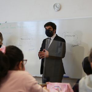 Ministro da Educação, Tiago Brandão Rodrigues, em visita ao Centro Escolar de Paços de Ferreira