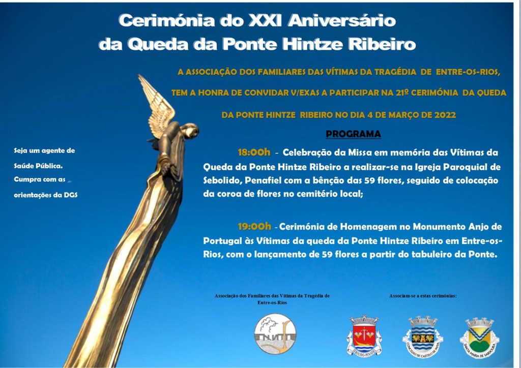 Programa do 21a aniversario da tragedia da Ponte de Entre os Rios