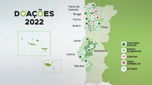 Mapa doacoes 2022 Mercadona em Portugal