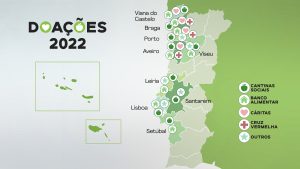 Mapa doacoes 2022 Mercadona em Portugal
