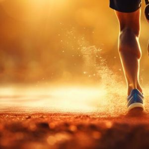 27788272 esportes fundo corredor pernas corre baixa a estrada fechar se em uma tenis ai generativo foto