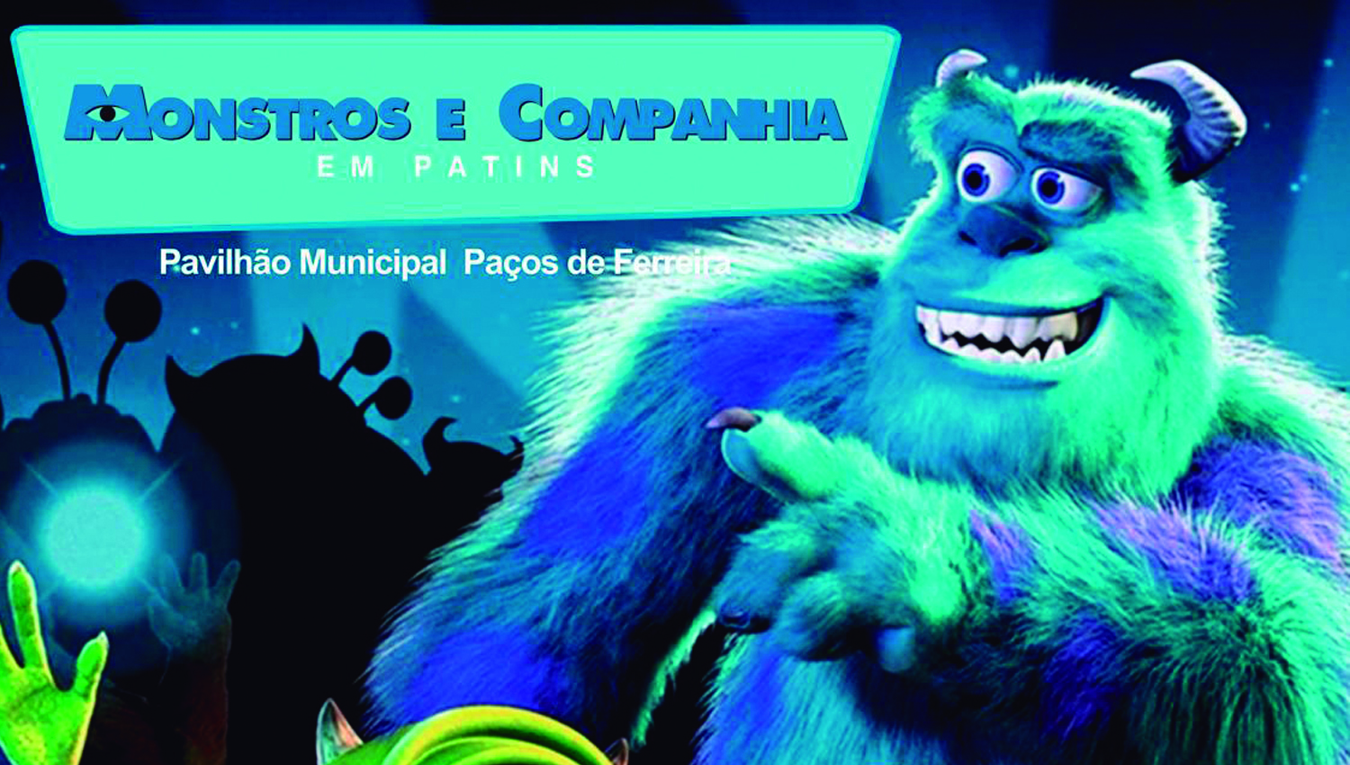 JP recria “Monstros e Companhia” em patins no tradicional espetáculo de Natal 3 monstros