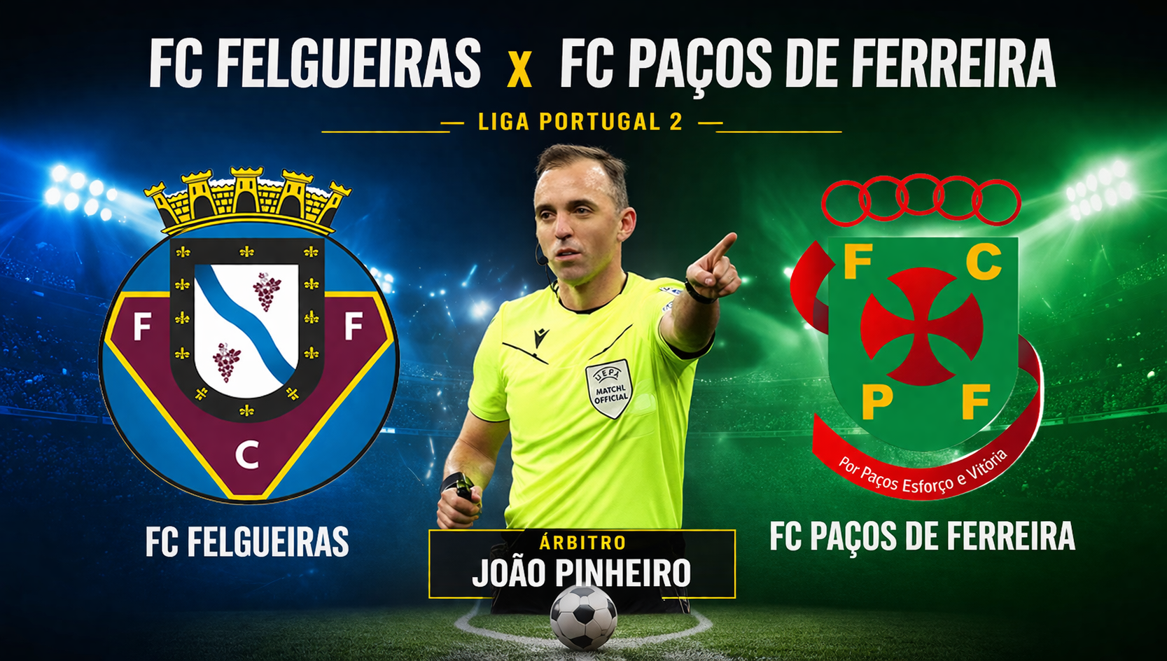 João Pinheiro: Um árbitro de Mundial para um duelo na luta pela manutenção 3 FC Felgueiras vs FC Pacos de Ferreira