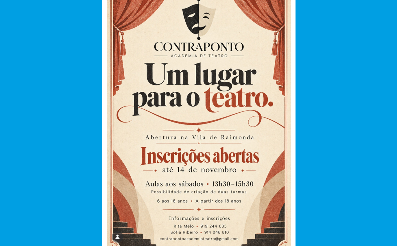 Vila de Raimonda recebe a "Contraponto – Academia de Teatro" com inscrições abertas 3 TeatroRaimondaFIN